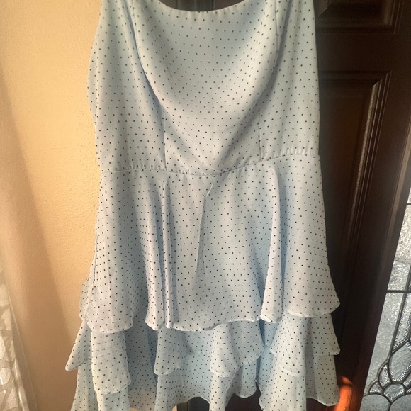 Girls Party Dress Blue Polka Dot Ruffles - Picture 1 of 5